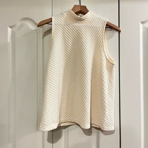 Anthropologie Cream Colored High Neck Tank Size M